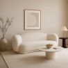 Buy Curved Sofa Upholstered In White Bouclé – Modern And Elegant Design - Boreli White 61756 at MyFaktory