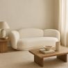 Buy Curved Sofa Upholstered In White Bouclé – Modern And Elegant Design - Boreli White 61756 in the United Kingdom