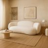 Buy Curved Sofa Upholstered In White Bouclé – Modern And Elegant Design - Boreli White 61756 in the United Kingdom