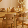 Buy Dining chair Chenille upholstered - Oak effect legs - Ergonomic and modern design - Essentia Cream 61786 home delivery