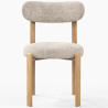 Buy Dining chair Chenille upholstered - Oak effect legs - Ergonomic and modern design - Essentia Cream 61786 - in the UK