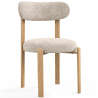 Buy Dining chair Chenille upholstered - Oak effect legs - Ergonomic and modern design - Essentia Cream 61786 home delivery