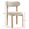 Buy Dining chair Chenille upholstered - Oak effect legs - Ergonomic and modern design - Essentia Cream 61786 in the United Kingdom