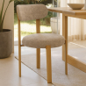 Buy Dining chair Chenille upholstered - Oak effect legs - Ergonomic and modern design - Essentia Cream 61786 at MyFaktory