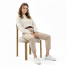 Buy Dining chair Chenille upholstered - Oak effect legs - Ergonomic and modern design - Essentia Cream 61786 in the United Kingdom