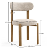 Buy Dining chair Chenille upholstered - Oak effect legs - Ergonomic and modern design - Essentia Cream 61786 - prices
