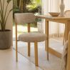 Buy Dining chair Chenille upholstered - Oak effect legs - Ergonomic and modern design - Essentia Cream 61786 - in the UK