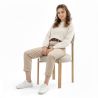 Buy Dining chair Chenille upholstered - Oak effect legs - Ergonomic and modern design - Essentia Cream 61786 at MyFaktory