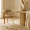 Buy Living room armchair with armrests upholstered in Chenille – Oak-effect legs – Ergonomic and modern design – Essentia Cream 61788 home delivery