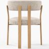 Buy Living room armchair with armrests upholstered in Chenille – Oak-effect legs – Ergonomic and modern design – Essentia Cream 61788 - in the UK