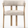Buy Living room armchair with armrests upholstered in Chenille – Oak-effect legs – Ergonomic and modern design – Essentia Cream 61788 - in the UK