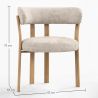 Buy Living room armchair with armrests upholstered in Chenille – Oak-effect legs – Ergonomic and modern design – Essentia Cream 61788 at MyFaktory