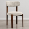 Buy Dining chair upholstered in Chenille – Dark wood-effect legs – Ergonomic and modern design – Essentia Cream 61787 home delivery