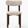 Buy Dining chair upholstered in Chenille – Dark wood-effect legs – Ergonomic and modern design – Essentia Cream 61787 - in the UK
