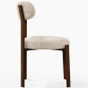Buy Dining chair upholstered in Chenille – Dark wood-effect legs – Ergonomic and modern design – Essentia Cream 61787 - in the UK