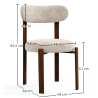 Buy Dining chair upholstered in Chenille – Dark wood-effect legs – Ergonomic and modern design – Essentia Cream 61787 in the United Kingdom