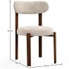 Buy Dining chair upholstered in Chenille – Dark wood-effect legs – Ergonomic and modern design – Essentia Cream 61787 in the United Kingdom