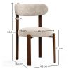 Buy Dining chair upholstered in Chenille – Dark wood-effect legs – Ergonomic and modern design – Essentia Cream 61787 in the United Kingdom