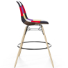 Buy Bar Stool - Patchwork Upholstery - Scandinavian Design and Wooden Legs - Elskar Multicolour 61790 in the United Kingdom