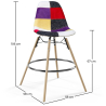 Buy Bar Stool - Patchwork Upholstery - Scandinavian Design and Wooden Legs - Elskar Multicolour 61790 - in the UK