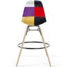 Buy Bar Stool - Patchwork Upholstery - Scandinavian Design and Wooden Legs - Elskar Multicolour 61790 at MyFaktory