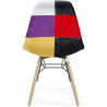 Buy Dining Chair - Patchwork Upholstery - Scandinavian Design and Wooden Legs - Elskar Multicolour 61791 with a guarantee