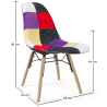 Buy Dining Chair - Patchwork Upholstery - Scandinavian Design and Wooden Legs - Elskar Multicolour 61791 - prices