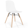 Buy Dining chair with natural wood legs – Modern style and functionality - Beni White 61792 in the United Kingdom
