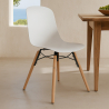 Buy Dining chair with natural wood legs – Modern style and functionality - Beni White 61792 - prices
