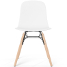 Buy Dining chair with natural wood legs – Modern style and functionality - Beni White 61792 - in the UK