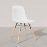 Buy Dining chair with natural wood legs – Modern style and functionality - Beni White 61792 in the United Kingdom