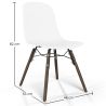 Buy Dining chair with dark wood legs – Modern style and functionality - Larof White 61793 - in the UK