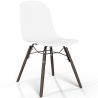 Buy Dining chair with dark wood legs – Modern style and functionality - Larof White 61793 in the United Kingdom