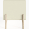 Buy Modern Scandi nightstand covered in faux leather with 2 drawers and natural wood legs - Barel Cream 61796 - prices