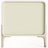 Buy Modern Scandi nightstand covered in faux leather with 2 drawers and natural wood legs - Barel Cream 61796 at MyFaktory