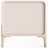 Buy Modern Scandi nightstand covered in faux leather with 2 drawers and natural wood legs - Barel Cream 61796 in the United Kingdom