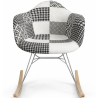 Buy Rocking chair Nordic-style Patchwork– Upholstered in Fabric – Patchwork Max Black / White 61811 - in the UK