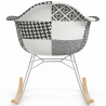 Buy Rocking chair Nordic-style Patchwork– Upholstered in Fabric – Patchwork Max Black / White 61811 with a guarantee