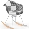 Buy Rocking chair Nordic-style Patchwork– Upholstered in Fabric – Patchwork Max Black / White 61811 in the United Kingdom