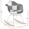 Buy Rocking chair Nordic-style Patchwork– Upholstered in Fabric – Patchwork Max Black / White 61811 - prices