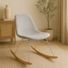 Buy Rocking Chair Modern Fabric Upholstered for Adults - Steel and Wood Legs - Lumi Light grey 61812 with a guarantee