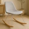 Buy Rocking Chair Modern Fabric Upholstered for Adults - Steel and Wood Legs - Lumi Light grey 61812 - prices