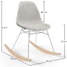 Buy Rocking Chair Modern Fabric Upholstered for Adults - Steel and Wood Legs - Lumi Light grey 61812 - prices