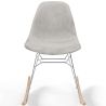 Buy Rocking Chair Modern Fabric Upholstered for Adults - Steel and Wood Legs - Lumi Light grey 61812 - in the UK