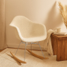 Buy Rocking Chair Bouclé with Arms – Scandinavian Design with Steel and Wood - Skandiva White 61814 in the United Kingdom