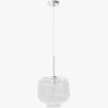 Buy Modern Glass Pendant Lamp - Adjustable Cable - Svalir Silver 61817 - in the UK