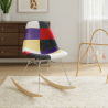 Buy Rocking Chair Modern Patchwork – Nordic Style with Wooden and Steel Legs - Lumi Multicolour 61816 in the United Kingdom