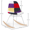 Buy Rocking Chair Modern Patchwork – Nordic Style with Wooden and Steel Legs - Lumi Multicolour 61816 - prices