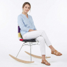 Buy Rocking Chair Modern Patchwork – Nordic Style with Wooden and Steel Legs - Lumi Multicolour 61816 - prices