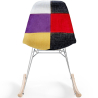 Buy Rocking Chair Modern Patchwork – Nordic Style with Wooden and Steel Legs - Lumi Multicolour 61816 - in the UK